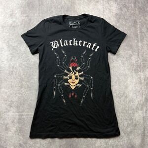 Blackcraft Cult Womens Spider Lady Graphic Tee Black Cotton Gothic Shirt Small
